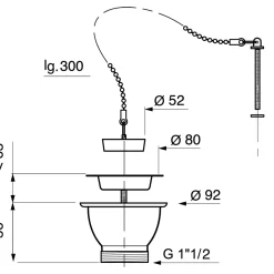 Wirquin afvoerplug spoelbak Ø60mm