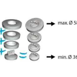 Wirquin afvoerstop met 3 ringen grijs