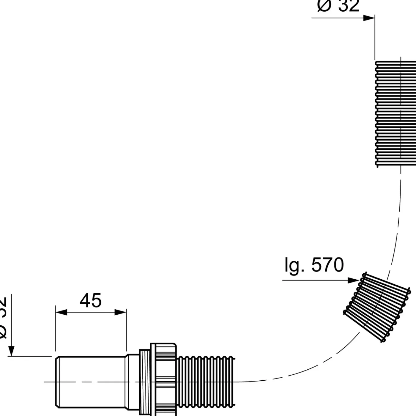 Wirquin soepele verbinding Ø32mm 570mm