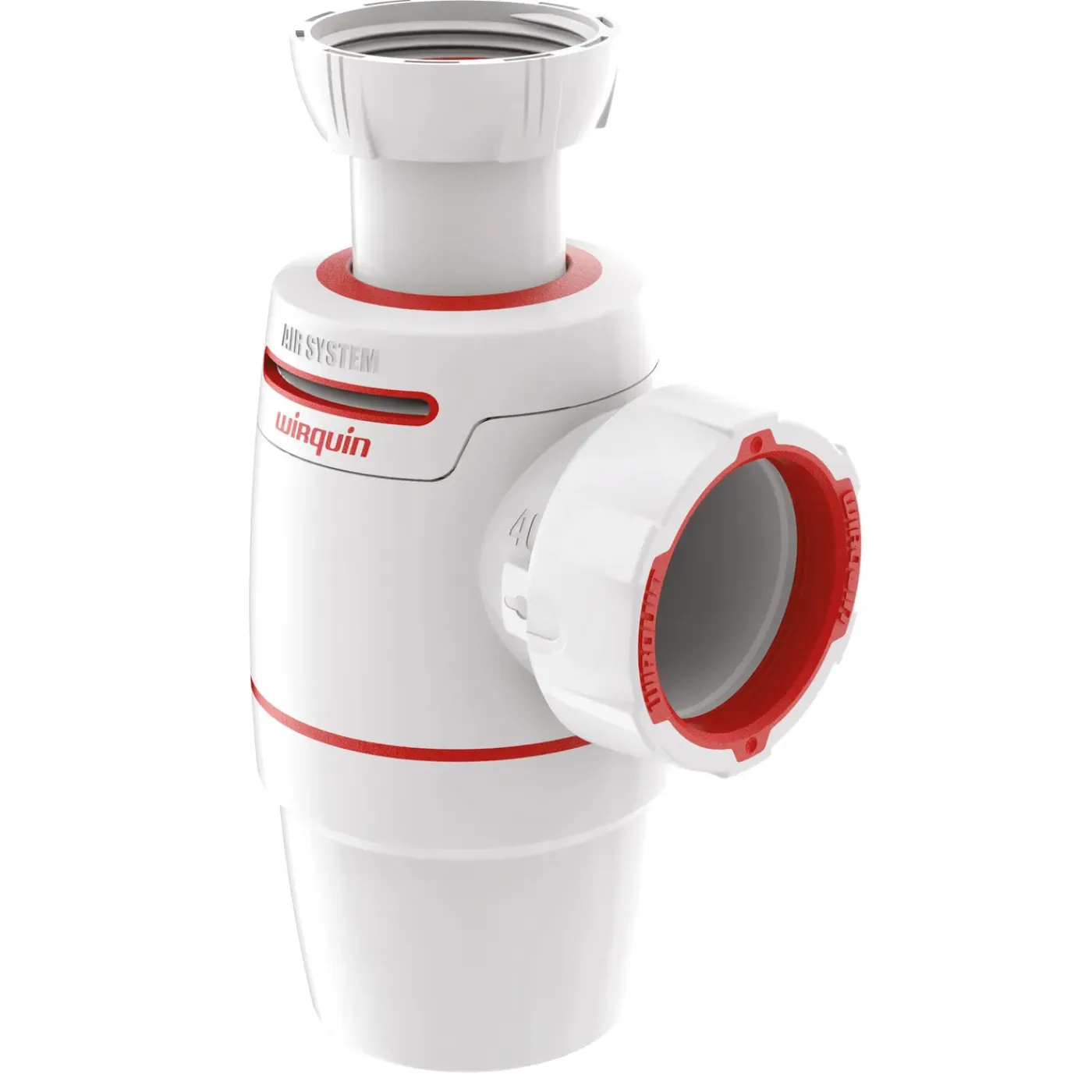 Wirquin spoelbaksifon Neo Air Ø40mm wit/rood