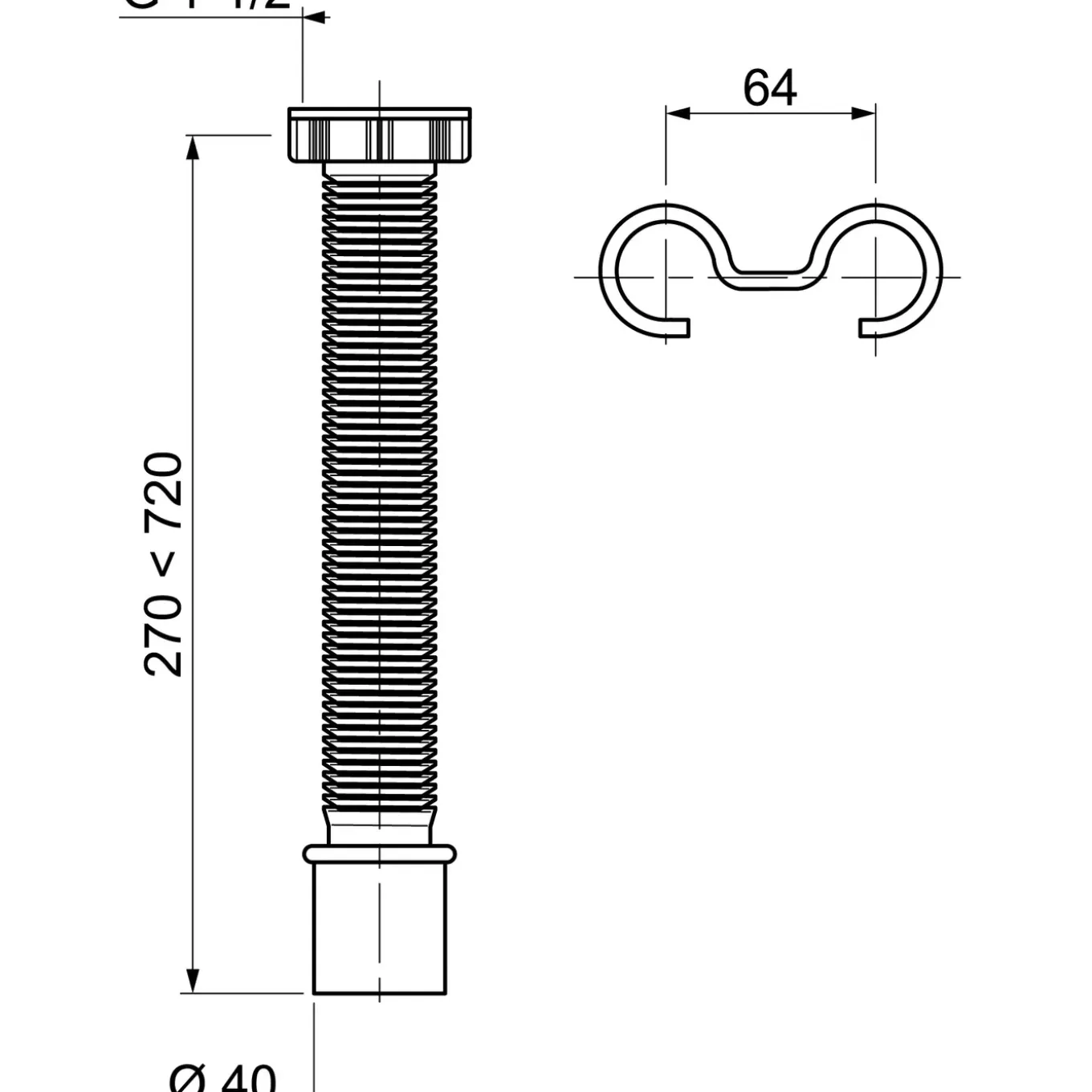 Wirquin uittrekbare verbinding Ø40mm