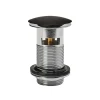 Wirquin Wastafelplug Quick-Clac Black Touch - Zwart - Met Overloop - 75mm Hoogte