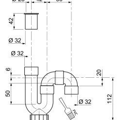 Wirquin wastafelsifon PVC Ø32mm