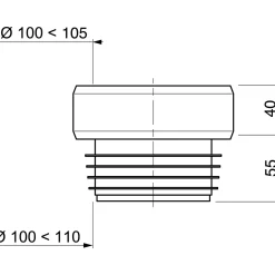 Wirquin wc-pot uitgang recht 11cm