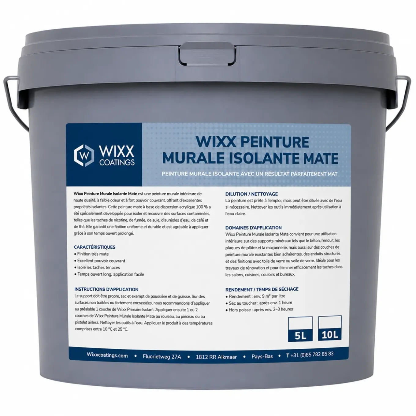 Wixx Isolerende Muurverf Matt - Ral 7035 - Lichtgrijs - 10l