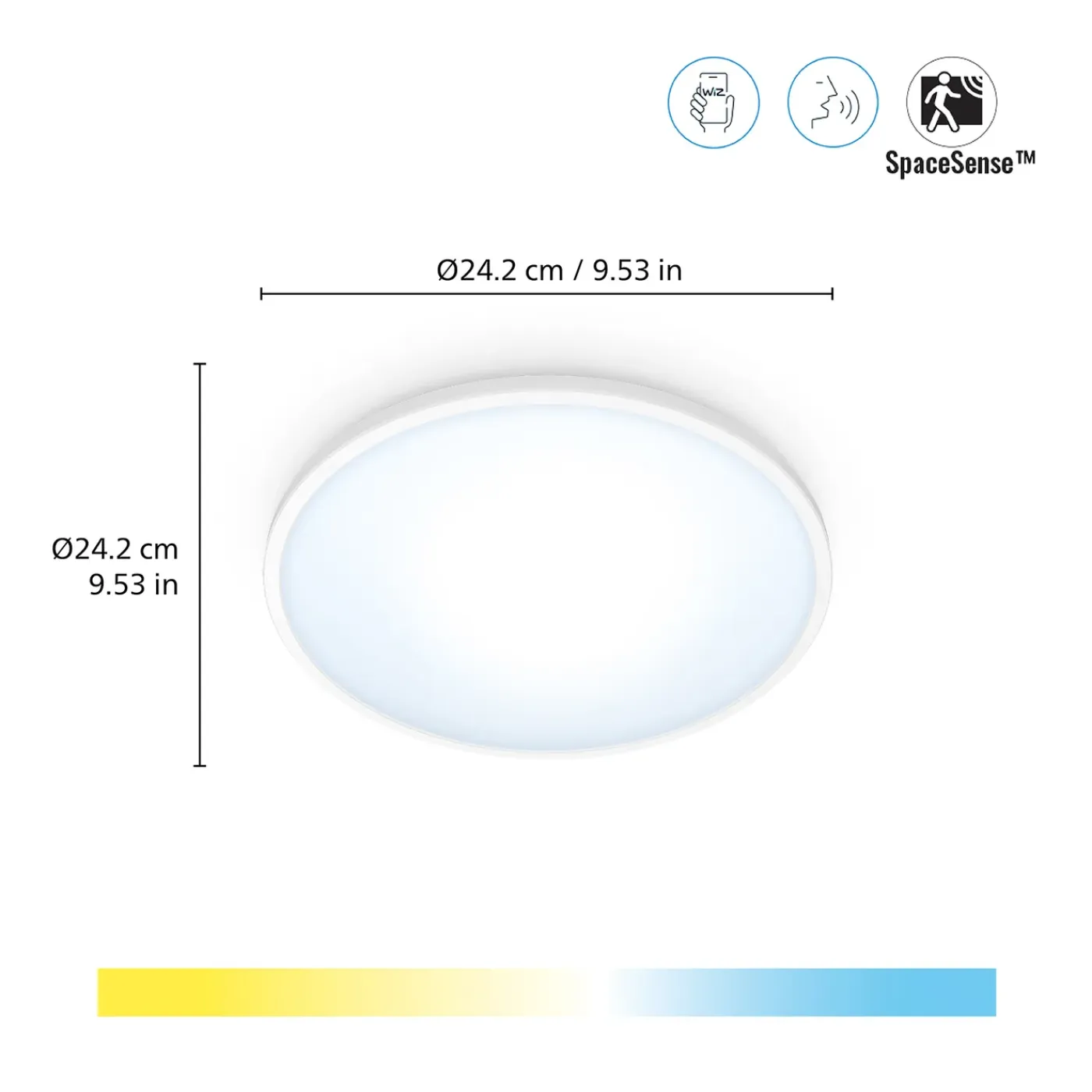 WiZ plafondlamp SuperSlim wit ⌀24,2cm 14W