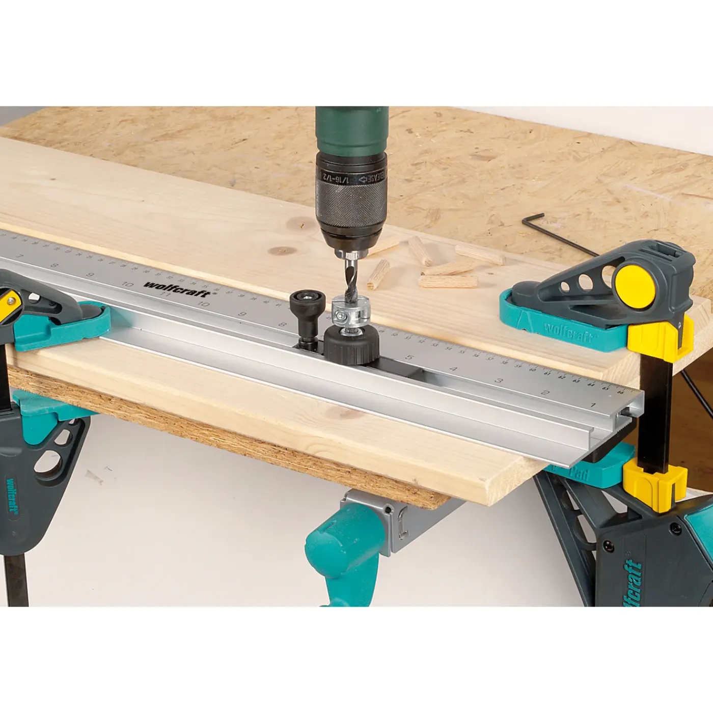 Wolfcraft deuvellijst, multifunctionele boormal