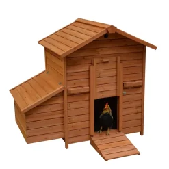 Duvoplus Woodland Kippenhok Goldie - 121x81.6x109cm - Bruin/rood