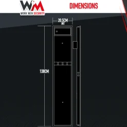 WORK MEN - Wapenkast 315x205x1380mm Met Binnenkluis - 5 Wapens - Workmen Security