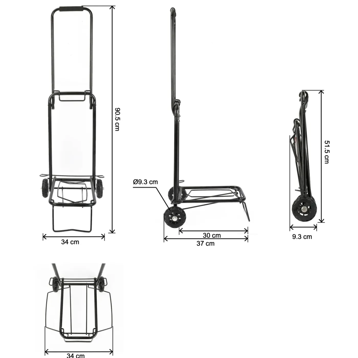 Workpro Inklapbare steekwagen - 52x31cm - 30kg - Staal - Ergonomisch handvat