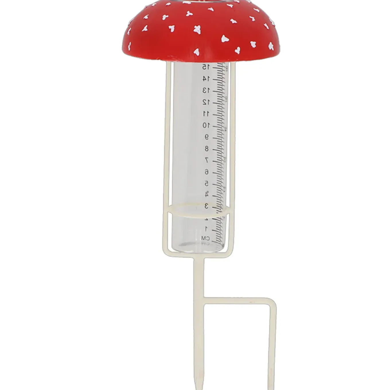 World Of Weather Regenmeter - Vliegenzwam - Rood - Glas - 34 Cm