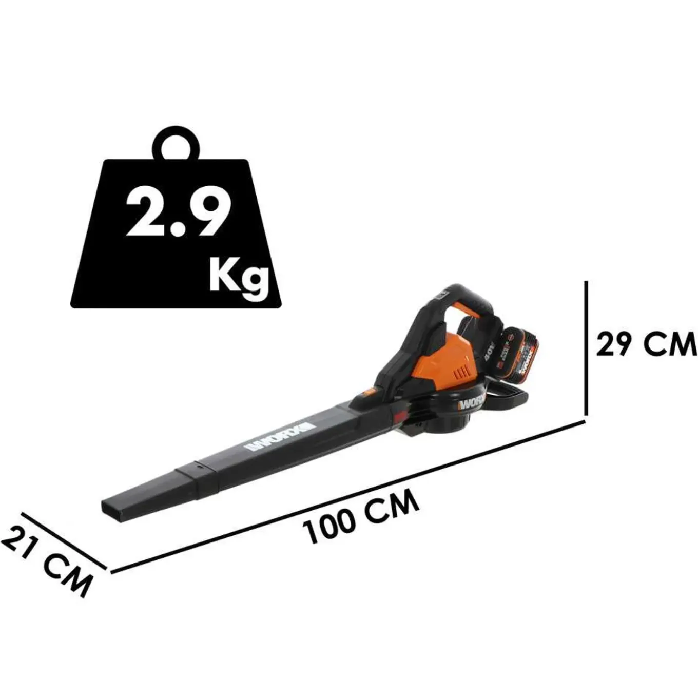 Worx Accu 3-in-1 Bladblazer WG583E.9- 40V- excl. Accu & Lader