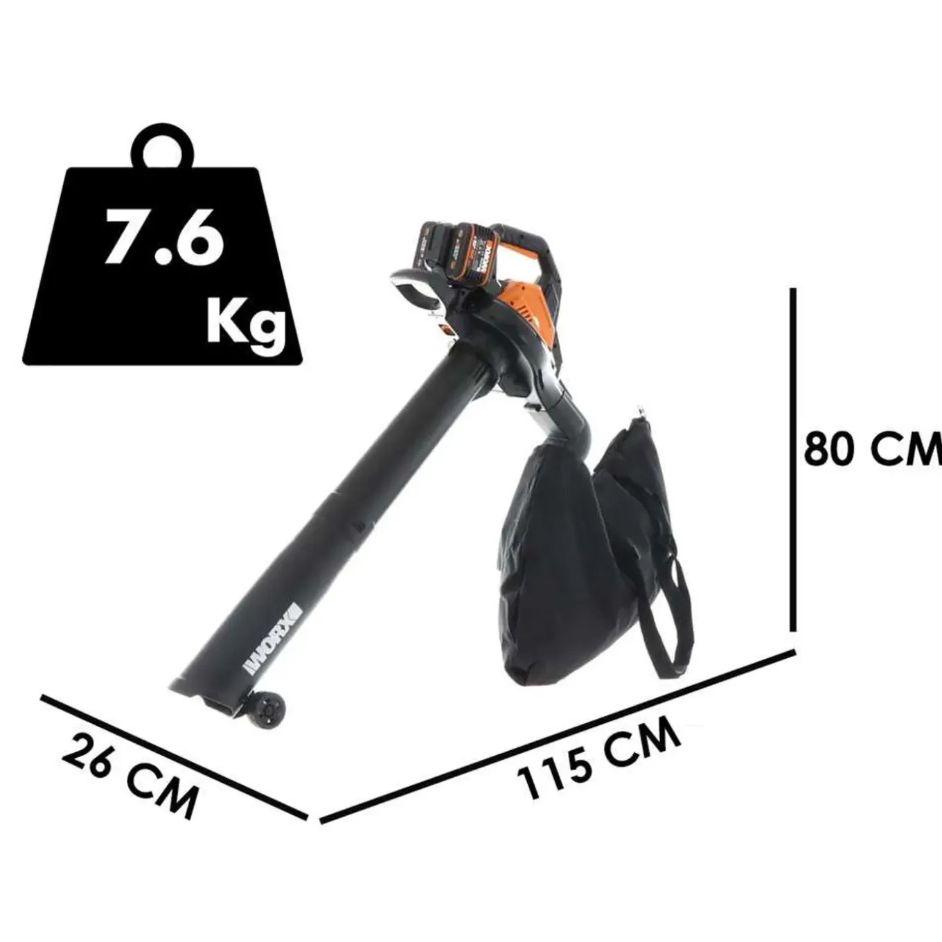 Worx Accu 3-in-1 Bladblazer WG583E.9- 40V- excl. Accu & Lader