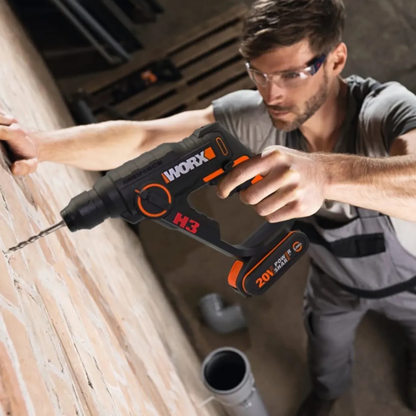 Worx - Boorhamer - WX390 - Accu - 20V - 1,2 J