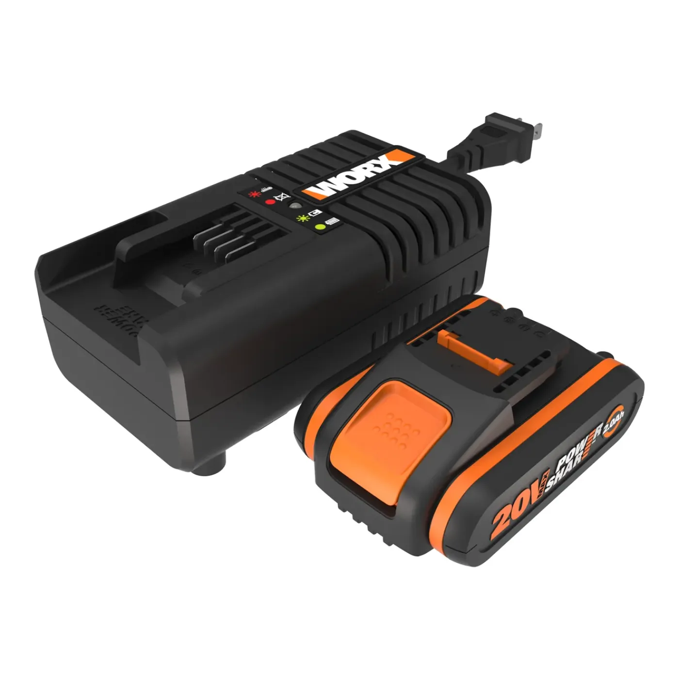 Worx Kit Batterij + Lader 20V WA3601 - Lithium-Ion - 20V MAX - 2,0Ah - voor elektrisch gereedschap