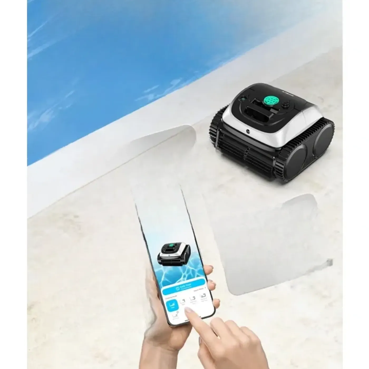 WYBOT - Draadloze Zwembadrobot - Osprey 800 - Wit - Autonomie 150 Min - 180 Micron - Pvc-borstel
