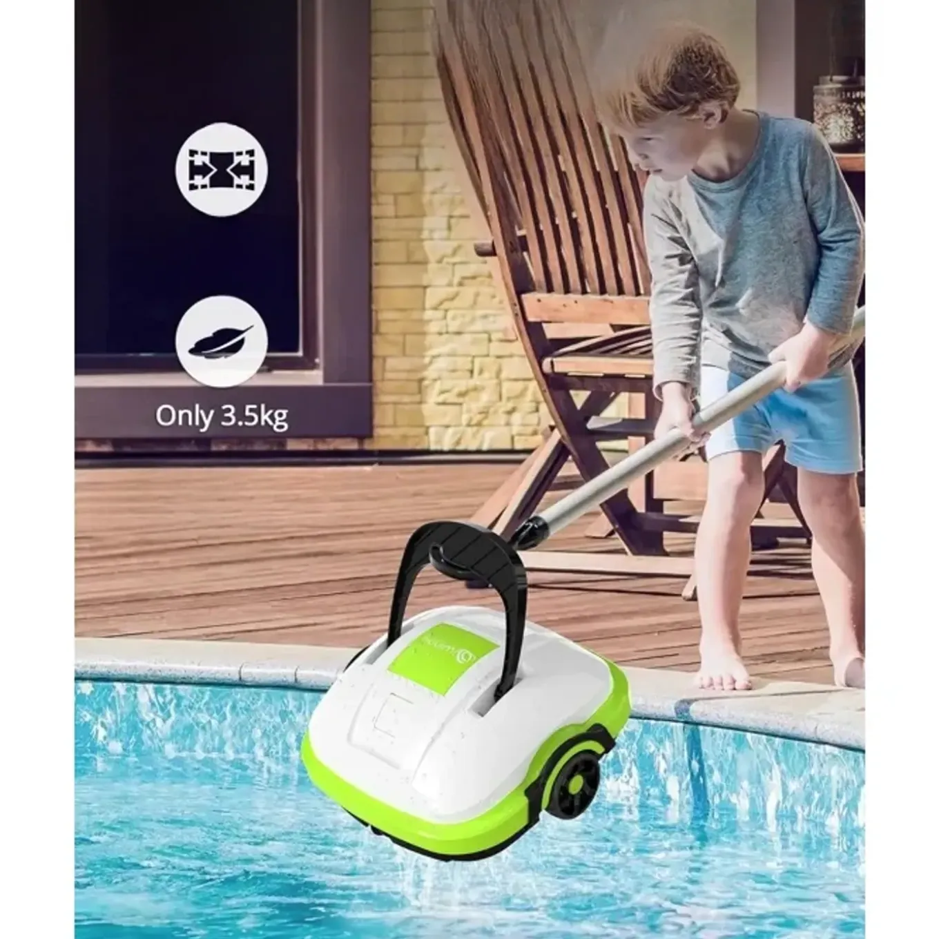Wybot - Draadloze Zwembadrobot - Osprey 200 - Wit En Groen - 50 Min - 180 Micron