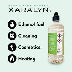 Xaralyn Bio-ethanol Cl100 (6 X 1 Liter) - 100% Zuivere Bio Ethanol - Mooie Gele Vlam - Zonder Toegev