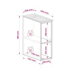 3xe Living - Badkamerrek - Mat Wit - 20 X 57 X 46 Cm