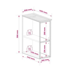 3xE living - Badkamerrek - Mat Zwart - Mdf 16 Mm, 20 X 57 X 46 Cm