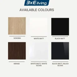 3xe Living Demii 5 Lade Stijlvolle & Ruime Ladekast 70cm, Mat Zwart / Glanzend Zwart