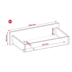 3xE living Demi Ladekast, Dressoir Met 6 Lades Antraciet & Lancelot Eiken, L- 120cm