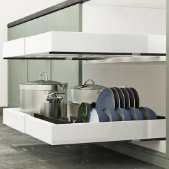 XIVADA Keukenorganizer - Schuiflade - Aluminium - Verstelbaar - Wit