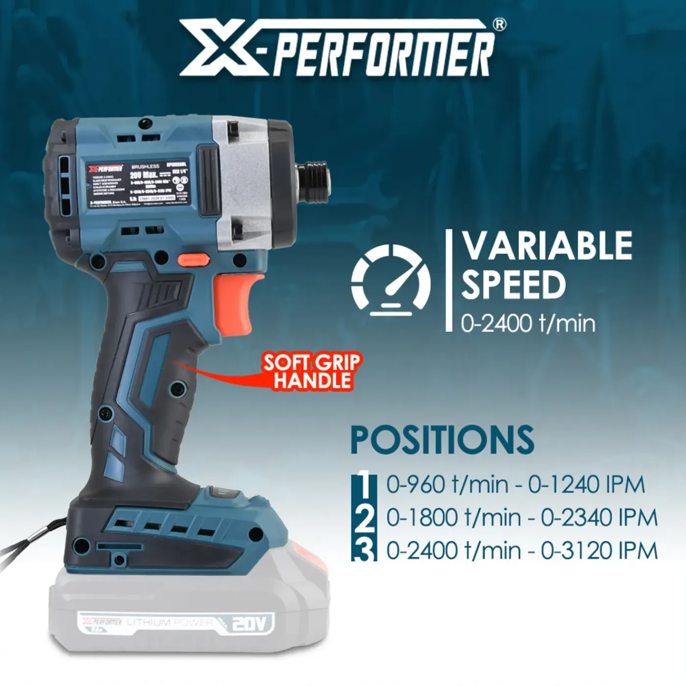 X-Performer - 20v-slagschroevendraaier ? 220 Nm Met Borstelloze Motor, Geleverd Zonder Accu En Oplad