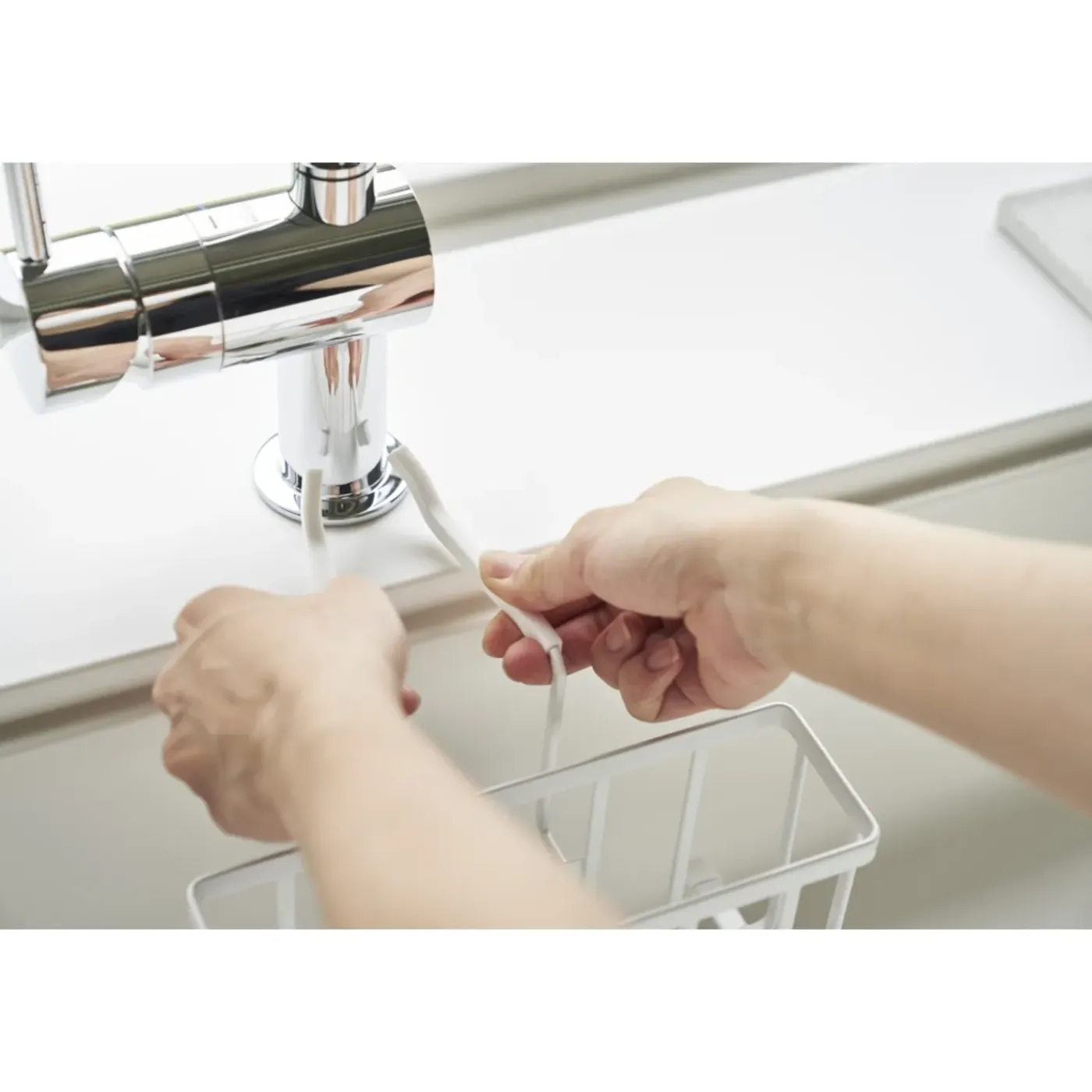 Yamazaki Tower Gootsteenorganizer Hangend - Wit