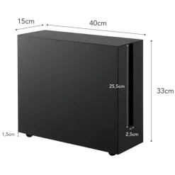 Yamazaki Tower Kabelbox Met Wielen - Zwart