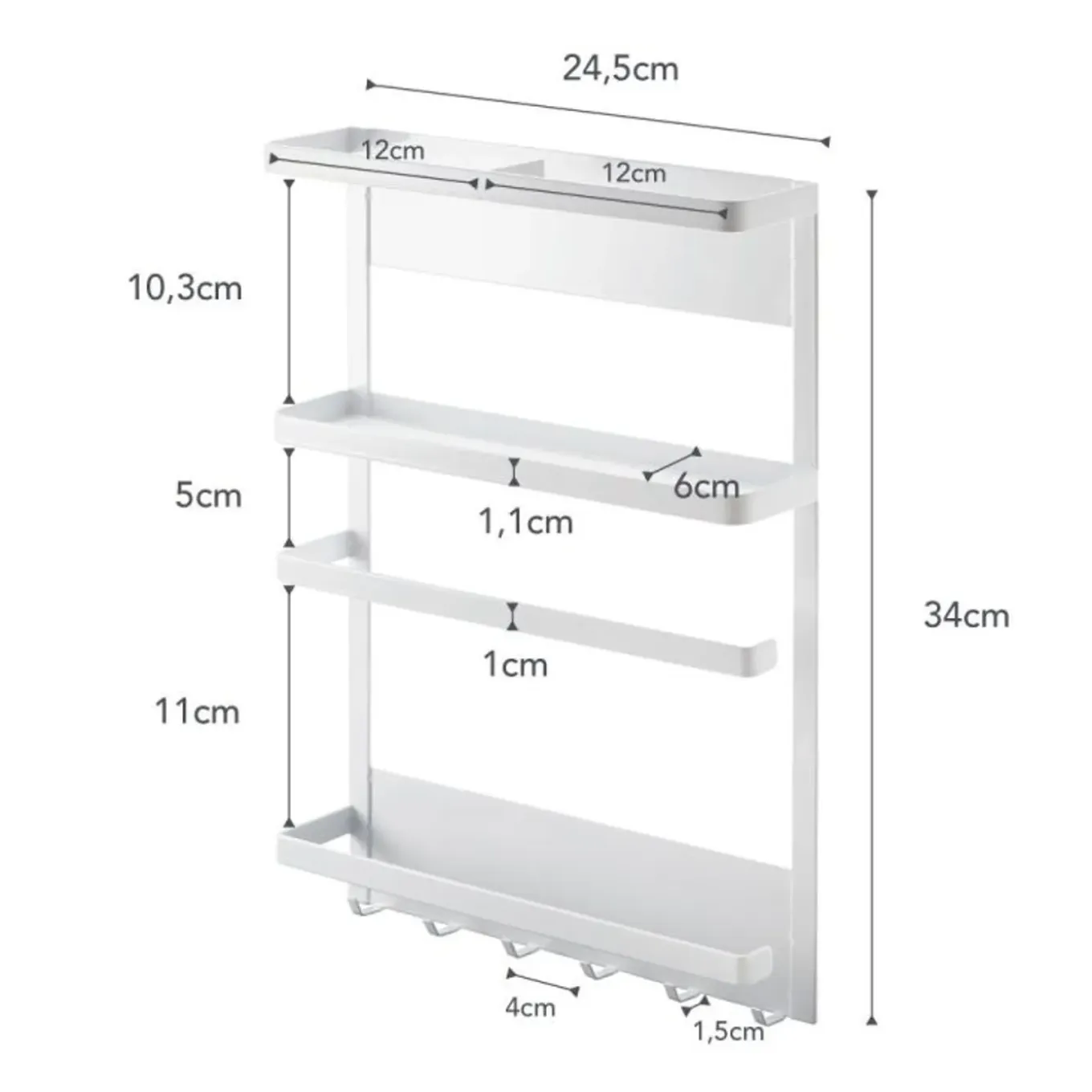 Yamazaki Tower Keukenrek Koelkast Magnetisch - Wit