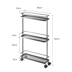 Yamazaki Tower Keukentrolley 3-laags - Zwart