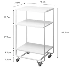 Yamazaki Tower Keukentrolley 3-laags - Wit