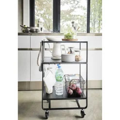 Yamazaki Tower Keukentrolley 3-laags - Zwart