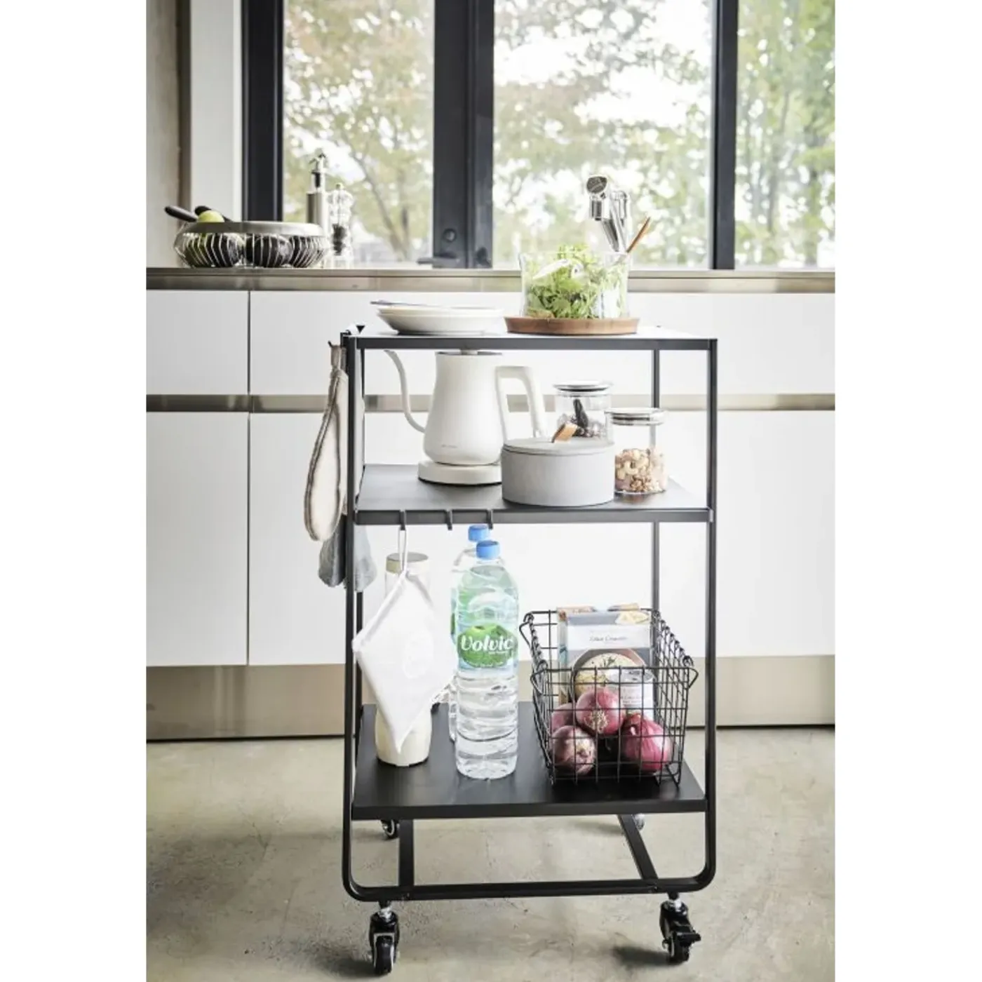 Yamazaki Tower Keukentrolley 3-laags - Zwart