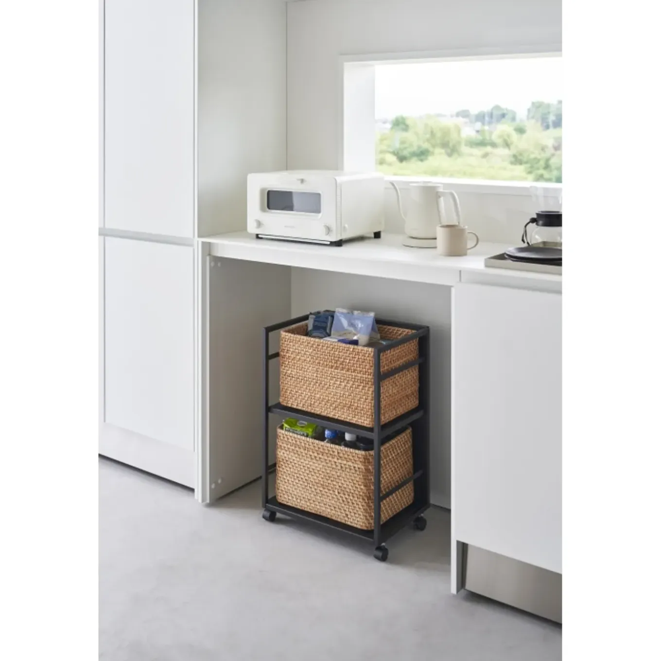 Yamazaki Tower Opbergtrolley 2-laags - Zwart
