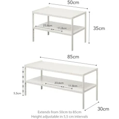 Yamazaki Tower Organizer Uitschuifbaar 2-laags - Wit