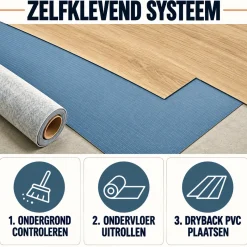 Zelfklevende Ondervloer Voor Dryback Plak Pvc 80 M²