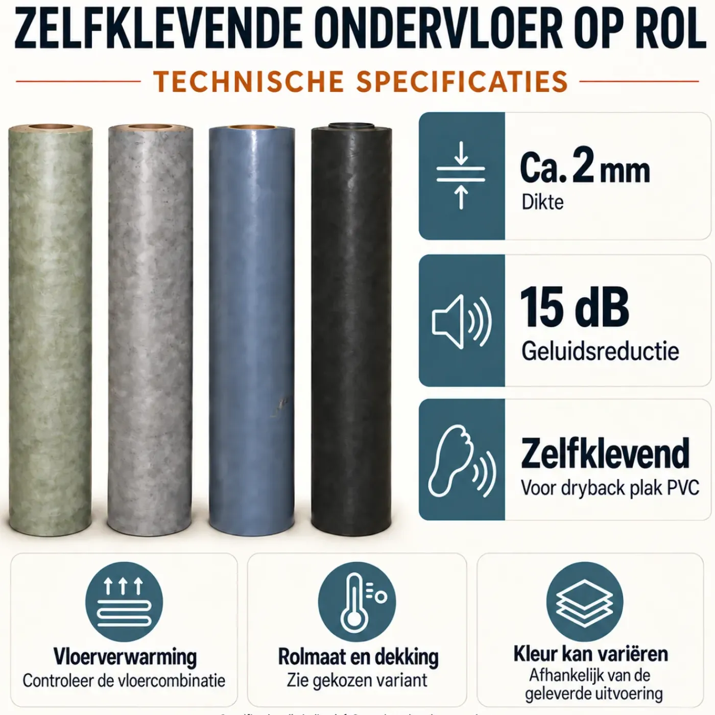 White Label Zelfklevende Ondervloer Voor Dryback Plak Pvc 100 M²