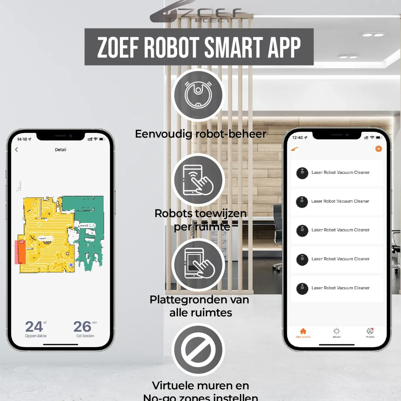 Zoef Robot Geavanceerde robotstofzuiger "Willem" met afzuigunit