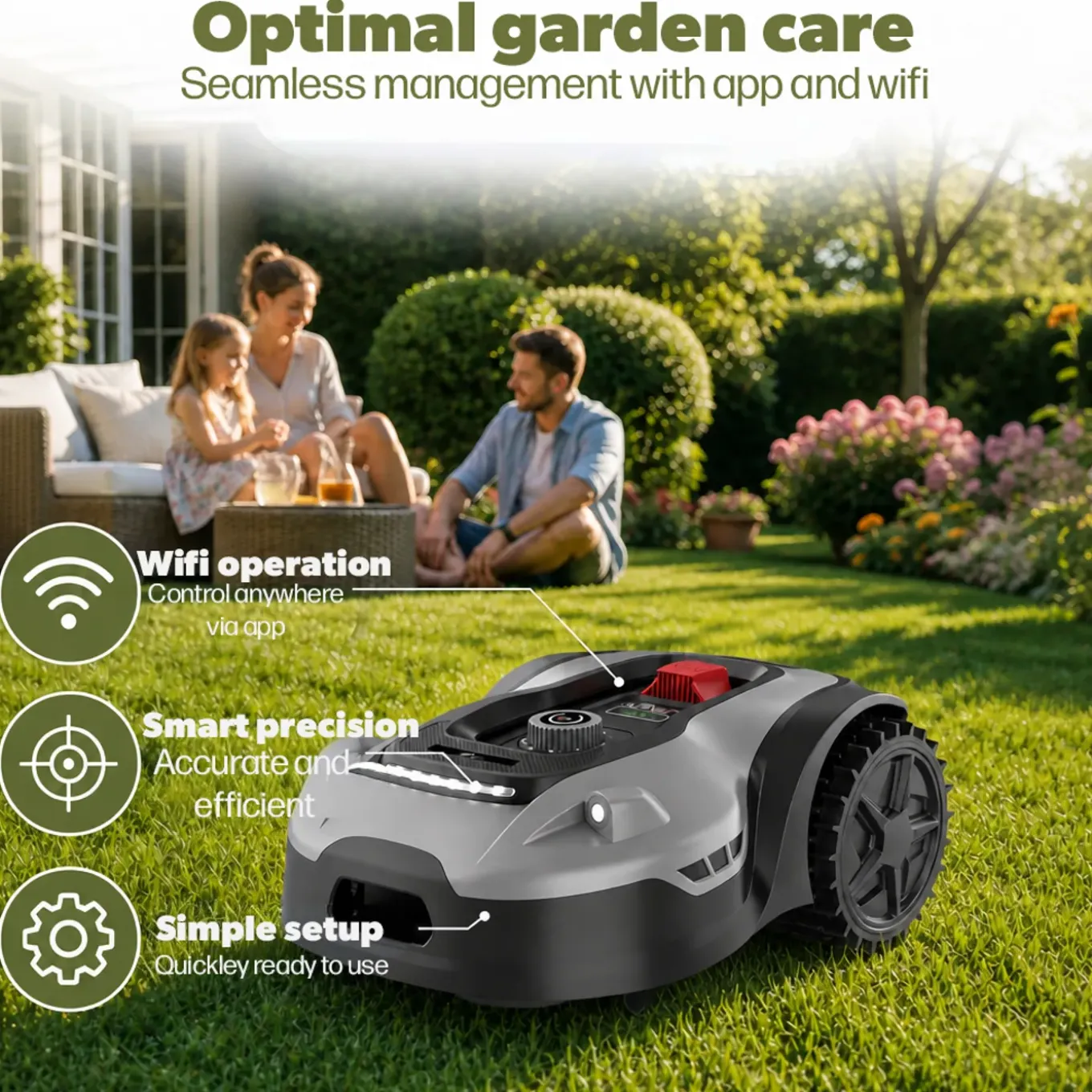 Zoef Robot - Robotmaaier Hans 2000m² - Robotgrasmaaier met bluetooth en App - Grasmaaier